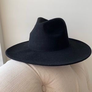 Black vici collection wide brim hat